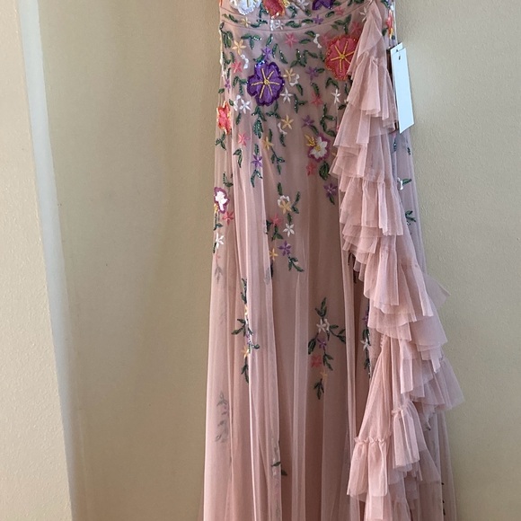 Mac Duggal Pastel Floral Embroidered Gown - Picture 4 of 14